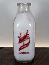 Lempke Dairy LaPorte La Porte IN IND INDIANA Milk Bottle Pyro Square Quart ACL picture
