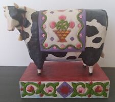 Jim Shore 2004 HEARTWOOD CREEK Folk Art Milk Cow Large & Colorful Cow RETIRED picture