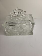 USA Luminarc Covered Glass CandyDish Trinket Box Crystal Holiday Magic Flea Bite picture