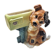 Vintage 50s Royal Copley Dog & Mailbox Planter – Mid‑Century Pottery 8