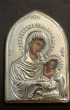 Vintage Marza Argenterie Sterling 925 - Religious Icon - Mary & Baby Jesus picture