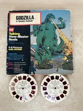 Vintage 1973 GAF Godzilla’a Rampage Talking View-Master Reels (Only 2) w/ Box picture