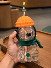 Starbucks x Peanuts Shaped Glass Bottle CupLimited Starbucks IN HAND picture