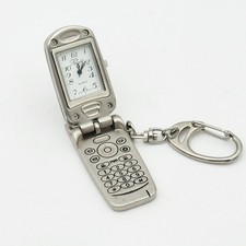 Vintage Flip Phone Clock Keychain 2