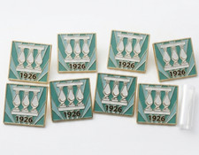 Lot of 10 Vintage 1926 Art Deco Enamel Pins Badges Commemorative Green Column picture