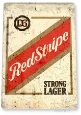 TIN SIGN Red Stripe Beer Old Lager Metal Décor Art Bar Pub Shop Store A776 picture