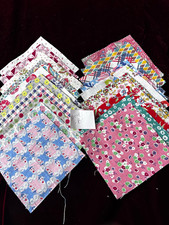 Vintage feedsack scrappy 6”x6” lot of 20 picture