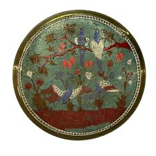 Vintage Japanese Hand Painted Brass Collector Plate picture