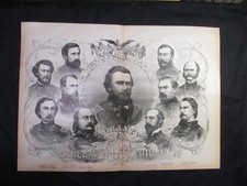 1885 Civil War Print- Grant & Generals of the Army Of The Potomac - FRAME 4 GIFT picture