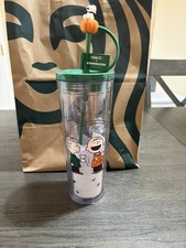 New Starbucks x Peanuts Snoopy Pumpkin Cold Cup Tumbler 24oz 2026 ships next day picture
