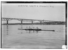 Poughkeepsie Bridge Hudson River 1913 Washington Varsity 4 Rowing Crew picture