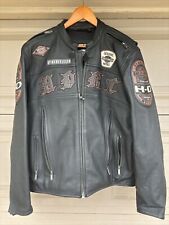 Harley Davidson Mens Black Leather HDMC MOTORCYCLE Jacket L 97129-13VM picture