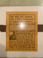 Antique Wood Chip 1761 18th Century Cradle Of Liberty Faneuiel Hall Boston MA picture