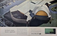 Johns-Manville Last-O-Roof Sephardic Temple Long Island NY Vintage Print Ad 1963 picture