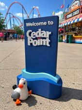 Welcome to Cedar Point Souvenir Figurine Display Sign w/ Seagull - 3D Printed picture
