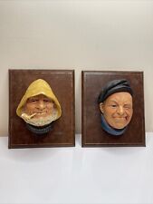 BOSSONS HEAD FIGURE BOATMAN VINTAGE 1967 CHALKWARE WALL PLAQUE picture