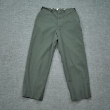 Vintage Ag  44 Pants Mens 32x28 Green Wool Slacks Serge Hemmed Trousers picture
