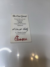 Rare S. Truett Cathy Business Card Free Chick-Fil-a Sandwich Be Our Guest Found picture