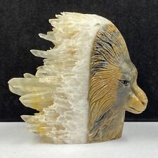 503g Natural quartz crystal cluster mineral specimen, hand-carved the Lion gift picture