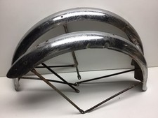 Vintage 1950s Schwinn 26” 2.125” S2 Panther Chrome Fenders Originals  picture