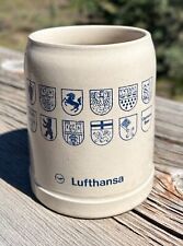 LUFTHANSA Airlines 0.3L Pottery Beer Stein Coffee Mug Vintage Germany picture