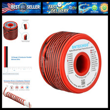 BNTECHGO 18 Gauge 2 Conductor Parallel Silicone Wire Red Black 50ft Cable picture