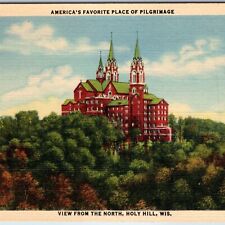 c1940s Holy Hills, Wis Shrine Lady Christian Church Pilgrimage Hermitage PC A246 picture