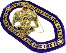 33 Degree Masonic COLLAR Regalia 33RD Degree SCOTTISH RITE Plus Small PENDANT picture