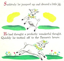 1968 MARY'S LITTLE LAMB DOLLIE TINGLE ORIGINAL drawing art BOOK PAINTING sheep picture