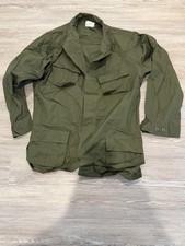 VINTAGE VIETNAM ORIGINAL JUNGLE JACKET SIZE LARGE LONG RIPSTOP DEADSTOCK OG 107 picture
