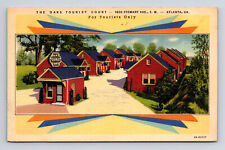 c1938 The Oaks Tourist Court Cabin Cottages Motel Atlanta Georgia GA Postcard picture