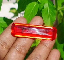 80 CT Certified Red Orange Topaz Baguette Cut Flawless Loose Gemstone picture