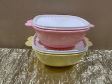 Tupperware New 2 Press n Seal Stackable Servalier Bowls Pastel Colors 3L & 2L picture