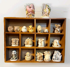 Assortment Of Harmony Kingdom Figurines Lot  Wooden Display Box Included picture