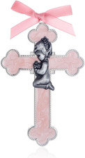 Pink Baby Wall Cross Baptism Gifts for Girls Praying Boy Cross Wall Hanging Deco picture