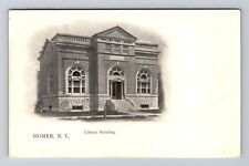 Homer NY-New York, Library Building Vintage Souvenir Postcard picture