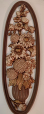 Vintage 1976 Syroco Dart Ind. 3D Floral Bouquet #7465 Wall Hanging 21