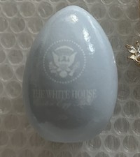 WHITE HOUSE EASTER 2026 SILVER BABY BLUE EGG SIGNED DONALD REPUBLICAN MAGA GOP picture