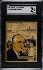 1941 Gum Inc. R164 War Gum (WW2) Card #1 President Franklin D. Roosevelt SGC 2 picture