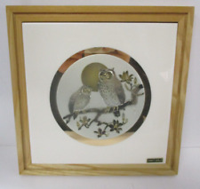 Art Of Chokin 24KT Gold Trimmed Framed Owls picture