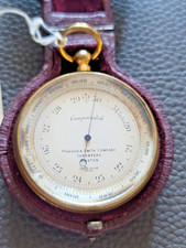 VINTAGE TYCOS LONDON POCKET BAROMETER~PINKHAM & SMITH CO.-BOSTON w/LEATHER CASE picture