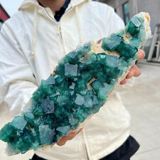 6.7LB NATURAL Green Cube FLUORITE Quartz Crystal Cluster Mineral Specimen picture