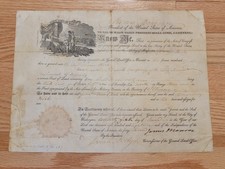 RARE President James Monroe HAND SIGNED 1818 Document Military Award Land Grant picture