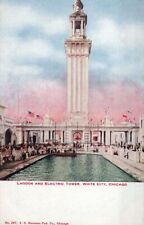 CHICAGO IL - White City Lagoon And Electric Tower Postcard - udb (pre 1908) picture