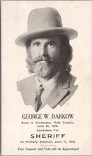 1918 CROOKSTON, Minnesota Political Advertising Card GEORGE W DARKOW for SHERIFF picture