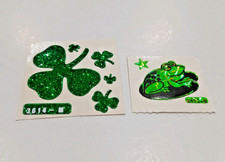 Vintage 1980s Vending Machine Stickers Prism Frog 2612 Glitter Shamrock 3614 Lot picture