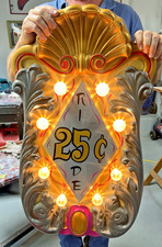 Vintage Carousel Mirror lighted 25 Cent Sign Circus Fair Carnival Park Decor Art picture