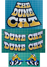 Front, upper side, and lower  side decal set for 1970's Muskin Dune Cat picture