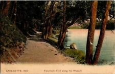 1908. LAFAYETTE, IND. TECUMSEH TRAIL ALONG THE WABASH. POSTCARD. SZ7 picture