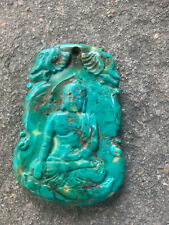Beautiful Chinese Old Turquoise Hand Carved *Buddha* Pendant  picture